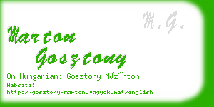 marton gosztony business card